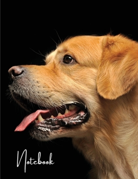 Paperback Notebook: Unlined - Unruled - Plain Notebook - 130 Pages - Large Format 8.5 x 11 in - Workbook - Composition - Golden Retriever Book
