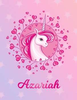 Azariah: Unicorn Large Blank Primary Sketchbook Paper | Pink Purple Magical Horse Personalized Letter A Initial Custom First Name Cover | Drawing ... | Art Sketch Book| Create & Learn to Draw