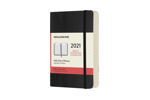 Calendar Moleskine 2021 Daily Planner, 12m, Pocket, Black, Soft Cover (3.5 X 5.5) Book