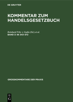 Hardcover (§§ 343-372) [German] Book