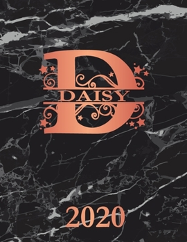 Paperback Daisy: 2020. Personalized Name Weekly Planner Diary 2020. Monogram Letter D Notebook Planner. Black Marble & Rose Gold Cover. Book