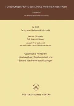 Paperback Quantitative Prinzipien Gleichmäßiger Beschränktheit Und Schärfe Von Fehlerabschätzungen [German] Book