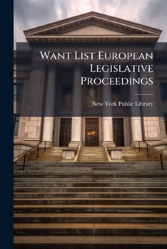 Paperback Want List European Legislative Proceedings Book