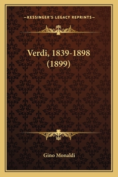 Paperback Verdi, 1839-1898 (1899) Book