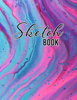 Paperback Sketch Book: Large Notebook for Drawing, Sketching, Painting, Writing or Doodling, 110 Pages, 8.5"x11", abstract colors Cover (vol. Book