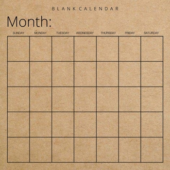 Paperback Blank Calendar: Kraft Brown Paper, Undated Planner for Organizing, Tasks, Goals, Scheduling, DIY Calendar Book