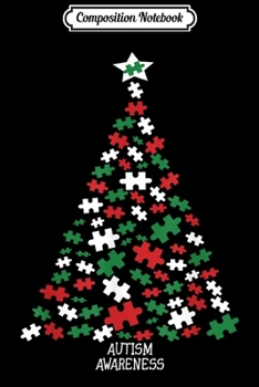 Paperback Composition Notebook: Christmas Autism Awareness Christmas tree Journal/Notebook Blank Lined Ruled 6x9 100 Pages Book