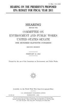 Hearing on the President’s proposed EPA budget for fiscal year 2011