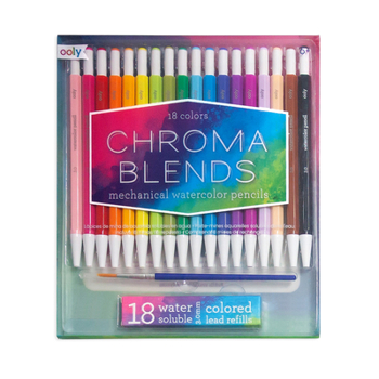 Office Product Chroma Blends Mechanical Watercolor Pencils - Set of 18 + Refills [Multiple Languages] Book