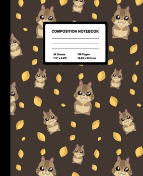 Paperback Composition Notebook: Cute Kawaii Chipmunk - Wide Ruled Paper Journal - Blank Lined Workbook for Teens Kids Students Girls, for Home School Book