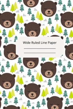 Paperback Cute Sleep Bear Theme Wide Ruled Line Paper Book