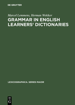 Hardcover Grammar in English learners' dictionaries Book