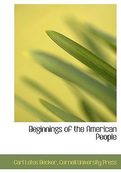 Hardcover Beginnings of the American People Book