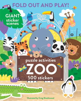 Paperback Zoo: 500 Stickers and Puzzle Activities: Fold Out and Play! Book