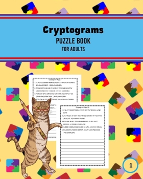 Paperback Cryptograms Puzzle Books for Adults, 1: 500 Large Print Cryptoquotes - Cryptoquips Puzzles, Yellow Puzzle Squares [Large Print] Book