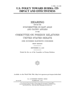 U.S. policy toward Burma: its impact and effectiveness