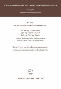 Paperback Berechnung Von Maschinenschwingungen Mit Einem Programmierbaren Tischrechner [German] Book