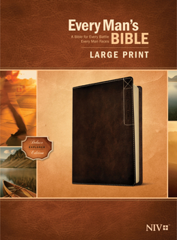 Imitation Leather Every Man's Bible Niv, Large Print, Deluxe Explorer Edition (Leatherlike, Rustic Brown) [Large Print] Book