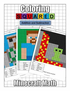 Paperback Coloring Squared's Minecraft: Addition and Subtraction Book