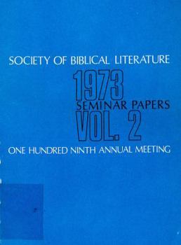 Paperback Society of Biblical Literature 2000 Seminar Papers Book