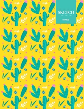 Paperback Sketch 110 Pages: Cactus Sketchbook for Kids, Teen and College Students - Succulent Llama Pattern Book