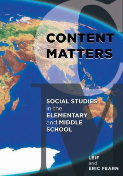 Paperback Content Matters: Social Studies in the Elementary and Middle School Book