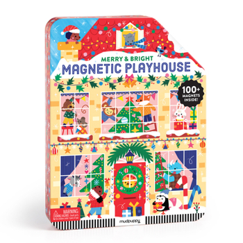 Paperback Merry & Bright Magnetic Playhouse Book