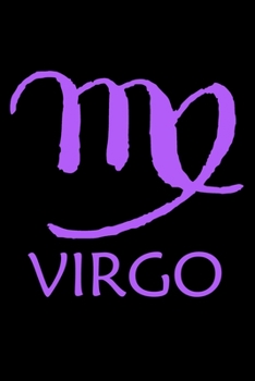 Notebook: Virgo Zodiac Sign Purple August September Birthday Gift Black Lined Journal Writing Diary - 120 Pages 6 x 9