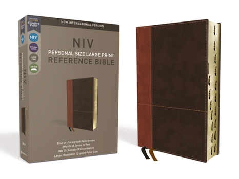 Imitation Leather NIV, Personal Size Reference Bible, Large Print, Imitation Leather, Brown, Indexed, Red Letter Edition, Comfort Print [Large Print] Book