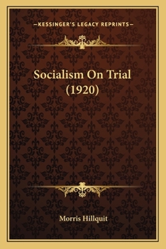 Paperback Socialism On Trial (1920) Book