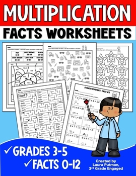 Paperback Multiplication Facts Worksheets: Grades 3-5 Digits 0-12 Math Worksheets Book