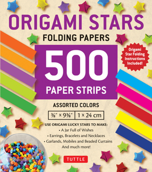Misc. Origami Stars Papers 500 Paper Strips in Assorted Colors: 10 Colors - 500 Sheets - Easy Instructions for Origami Lucky Star Book