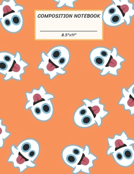 Paperback Composition Notebook: Halloween Many Funny Ghost, Wide Ruled paper Notebook, Notes Taking, Basic Lines Journal,8.5"x11",100 Pages, For Boys, Book