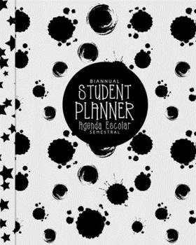 Paperback Student Planner/Agenda Escolar - Bianual/Semestral (Black Spots): Homework planner, undated daily organizer & 2020-2021 calendar for kids in elementar Book