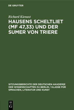 Hardcover Hausens Scheltliet (Mf 47,33) Und Der Sumer Von Triere [German] Book