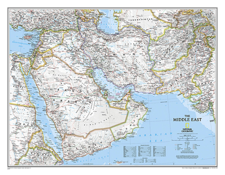 Map National Geographic: Middle East Classic Wall Map - Laminated (30.25 x 23.5 inches) (National Geographic Reference Map) Book