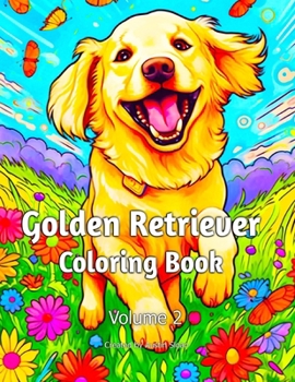 Paperback Golden Retriever Coloring Book: Volume 2 Book