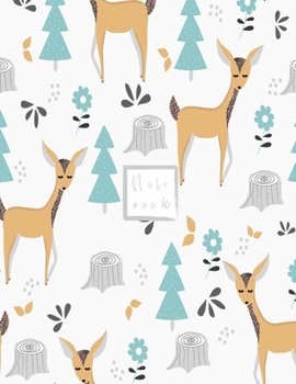 Notebook: Deer forest notebook for girls and Dot Graph Line Sketch pages, Extra large (8.5 x 11) inches, 110 pages, White paper, Sketch, Notebook journal