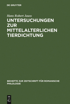 Hardcover Untersuchungen Zur Mittelalterlichen Tierdichtung [German] Book