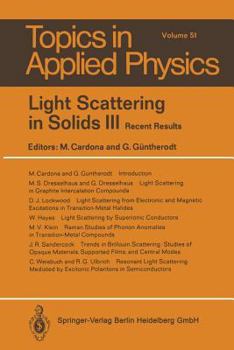 Paperback Light Scattering in Solids III: Recent Results Book