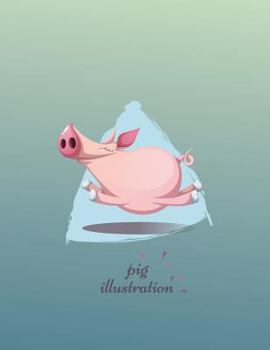 Paperback Pig illustration: Flying pig on green cover and Dot Graph Line Sketch pages, Extra large (8.5 x 11) inches, 110 pages, White paper, Sket Book