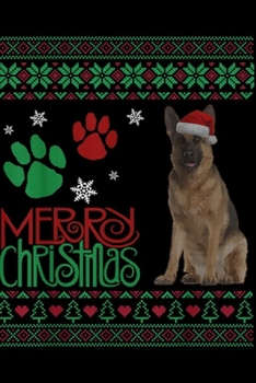 Merry Christmas: Merry Christmas German Shepherd Dog Holiday Dog Lover Journal/Notebook Blank Lined Ruled 6x9 100 Pages