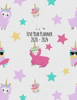 Five Year Planner: 2020-2024 Monthly Calendar - Llamacorns