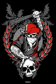 Paperback Notebook: Gangster Journal Skull with Baseball Bat Composition Book Tattoo Design Gift Book