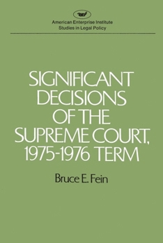 Paperback Significant Decisions of the Supreme Court 1975-76 Book