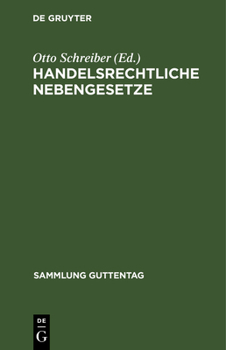 Hardcover Handelsrechtliche Nebengesetze [German] Book