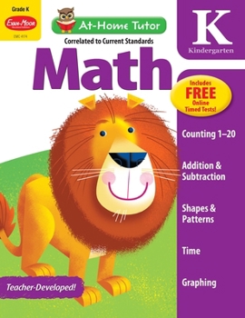 Paperback Math Skills, Kindergarten Workbook: At-Home Tutor, Counting, Shapes, Graphs, Money, Addition, Subtraction Book