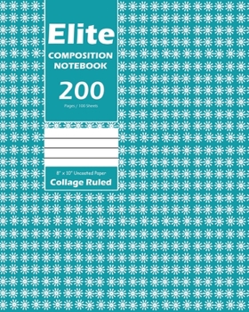 Paperback Elite Composition Notebook, Collage Ruled 8 x 10 Inch, Large 100 Sheet, Royal Blue Cover Book