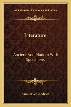 Paperback Literature: Ancient And Modern With Specimens Book