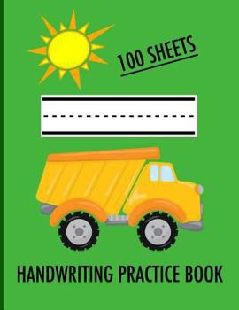 Paperback Kids Handwriting Practice Book Construction Vehicle Style Book